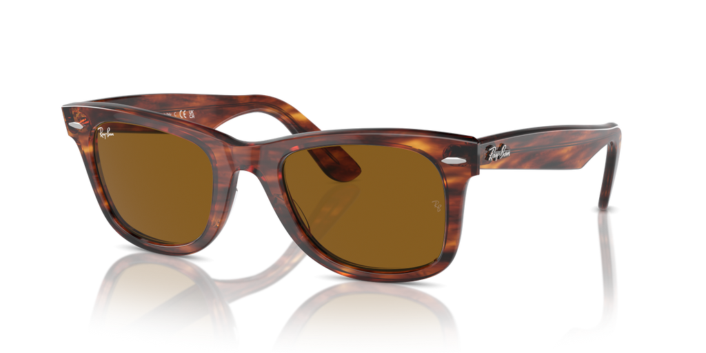 Ray-Ban WAYFARER RB2140 - Striped Havana / Brown