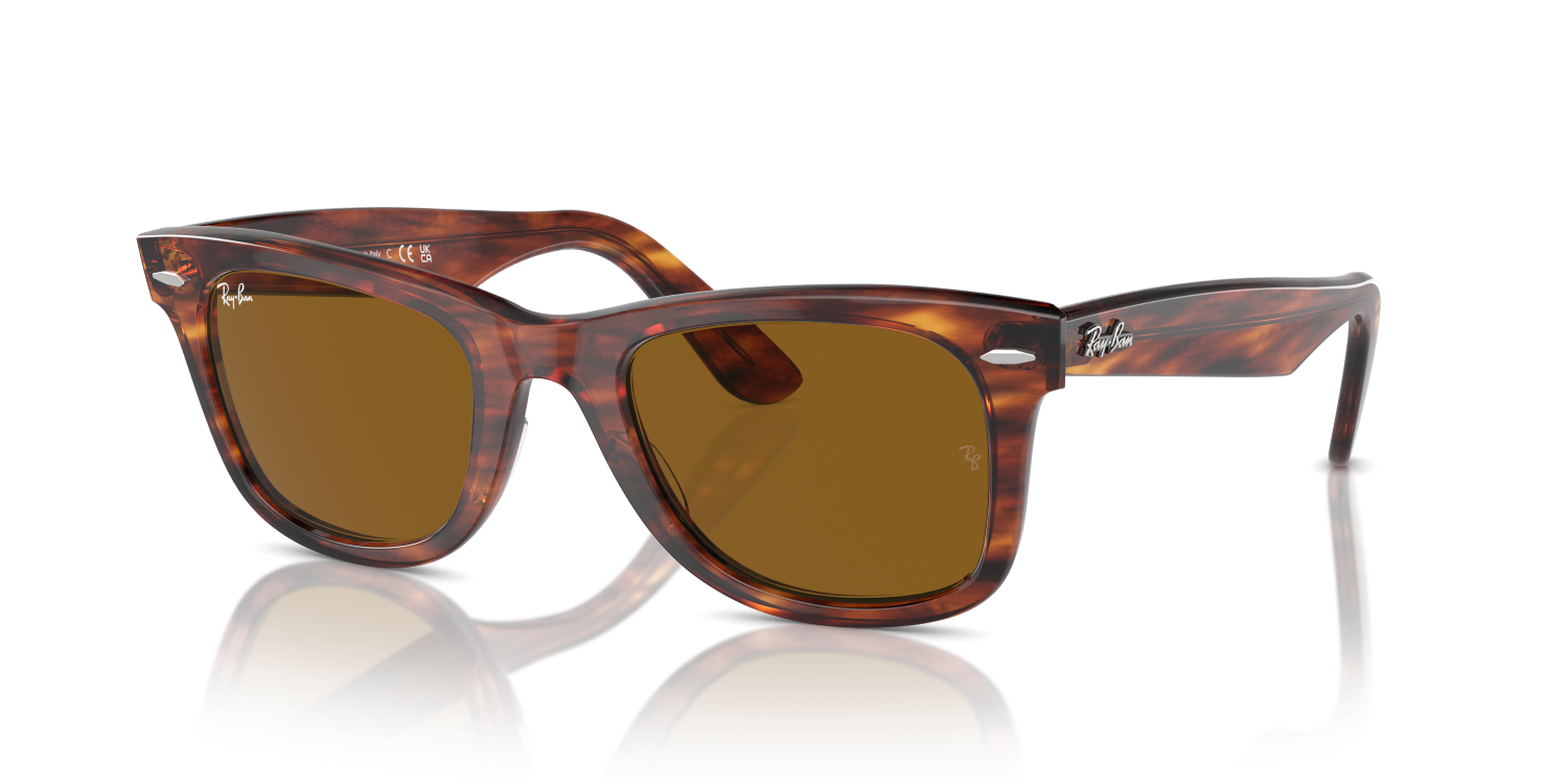 Ray-Ban WAYFARER RB2140 - Striped Havana / Brown