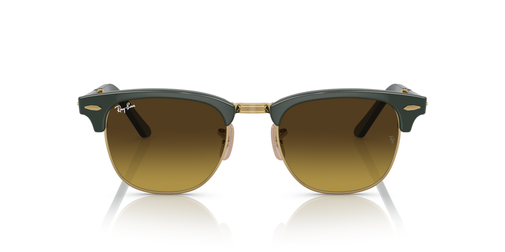 Ray-Ban CLUBMASTER FOLDING RB2176 - Green On Gold / Green
