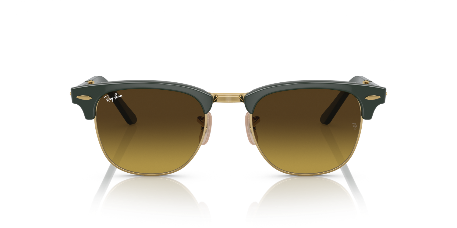 Ray-Ban CLUBMASTER FOLDING RB2176 - Green On Gold / Green