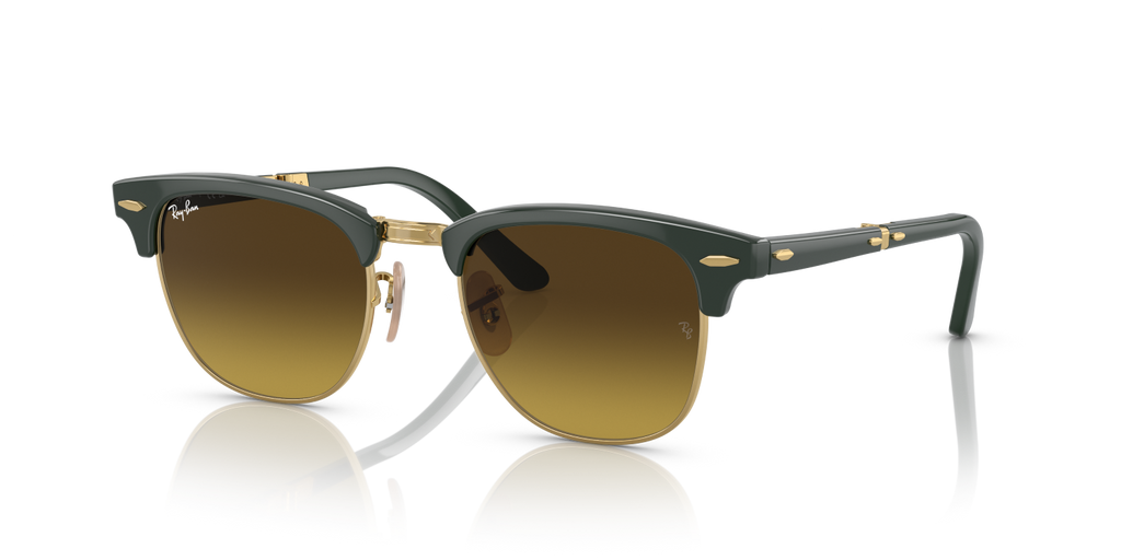 Ray-Ban CLUBMASTER FOLDING RB2176 - Green On Gold / Green