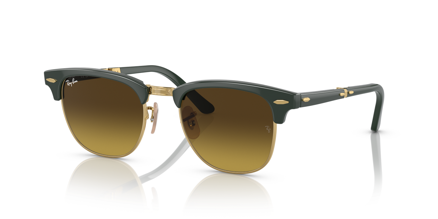 Ray-Ban CLUBMASTER FOLDING RB2176 - Green On Gold / Green