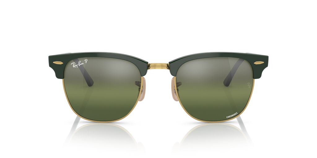 Ray-Ban CLUBMASTER RB3016 - Green On Gold / Green