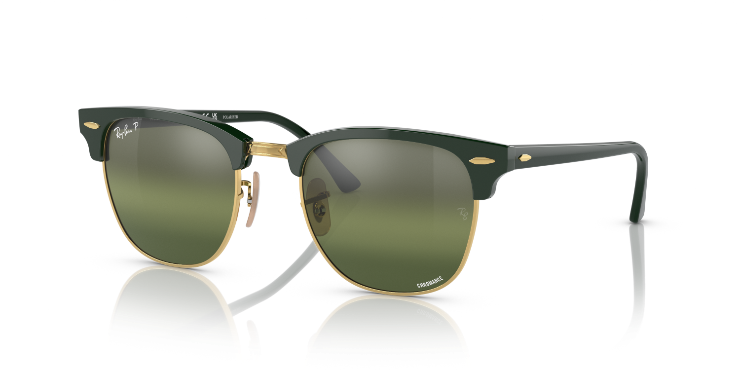 Ray-Ban CLUBMASTER RB3016 - Green On Gold / Green
