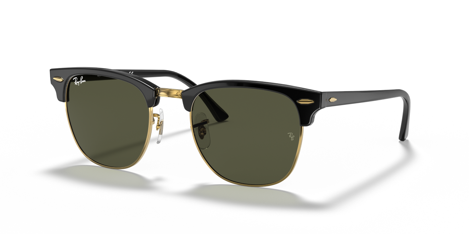 Ray-Ban CLUBMASTER RB3016 - Black On Gold / Black