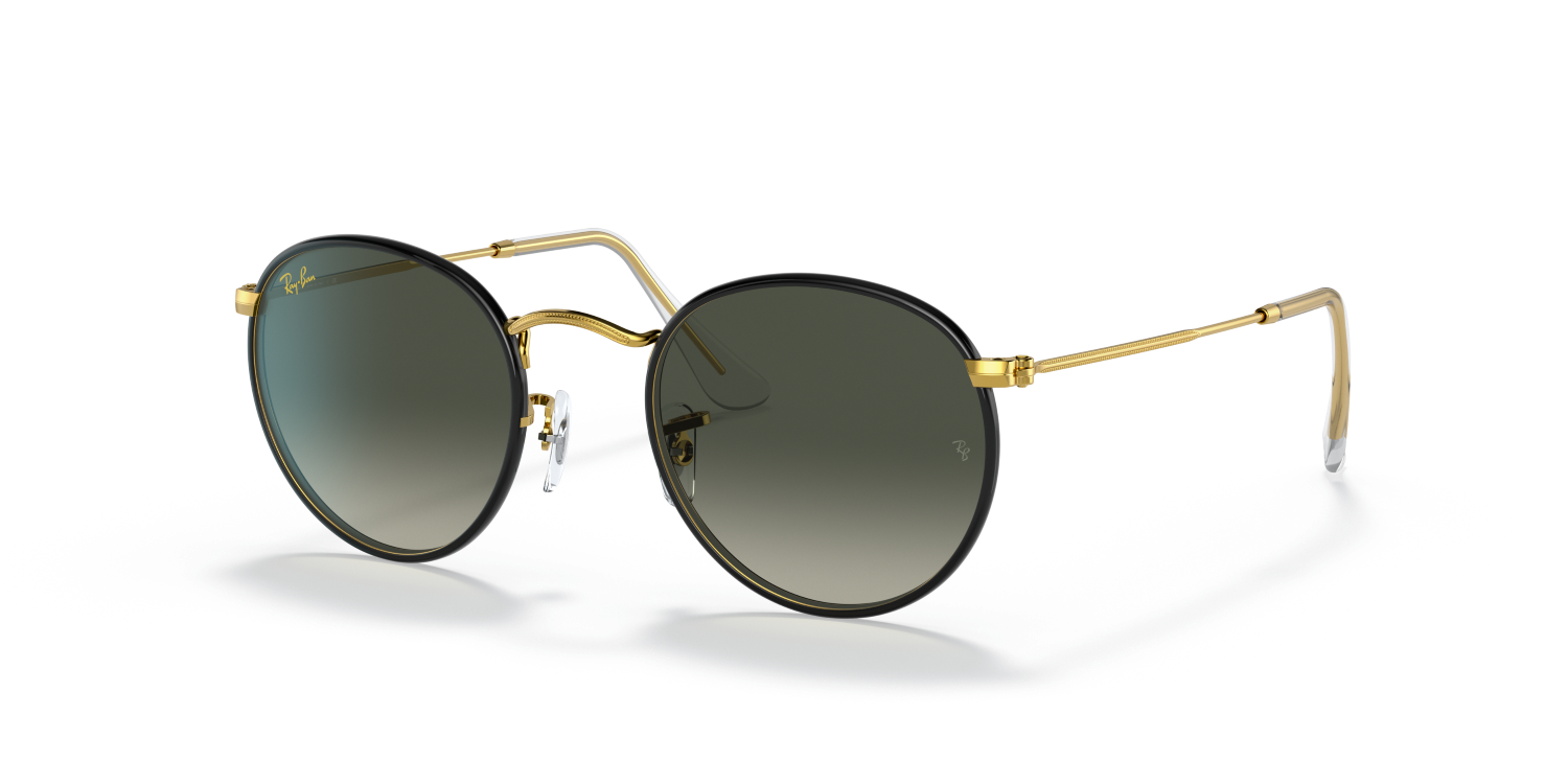 Ray-Ban ROUND FULL COLOR RB3447JM - Black On Gold / Black