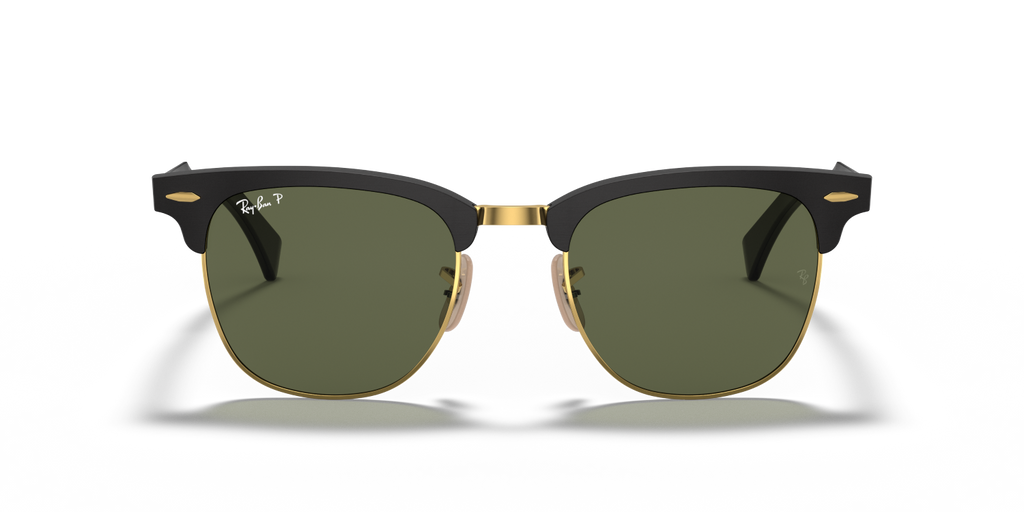 Ray-Ban CLUBMASTER ALUMINUM RB3507 - Black On Gold / Black