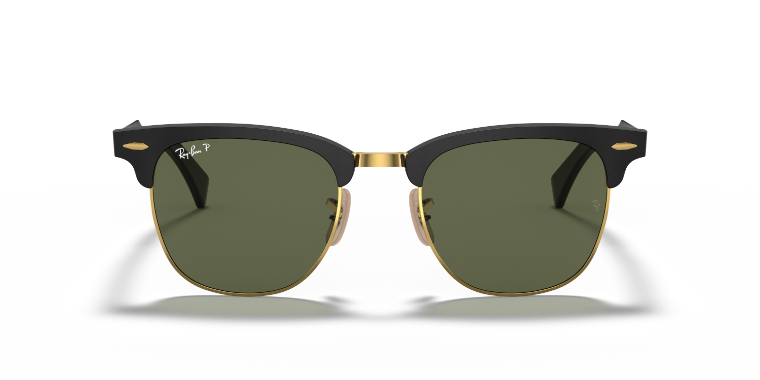 Ray-Ban CLUBMASTER ALUMINUM RB3507 - Black On Gold / Black