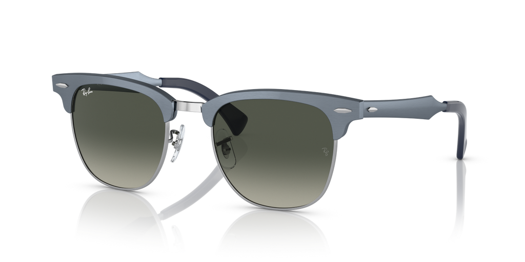 Ray-Ban CLUBMASTER ALUMINUM RB3507 - Blue On Silver / Blue