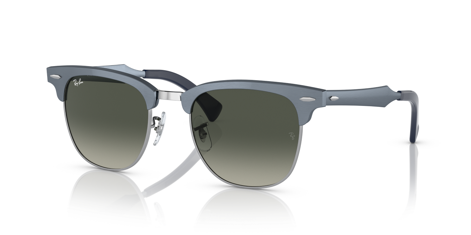 Ray-Ban CLUBMASTER ALUMINUM RB3507 - Blue On Silver / Blue