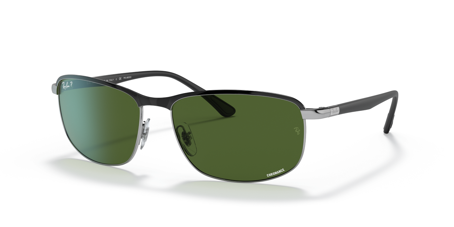 Ray-Ban CHROMANCE RB3671CH - Black On Silver / Black