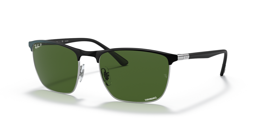 Ray-Ban RB3686 - Black On Silver / Black