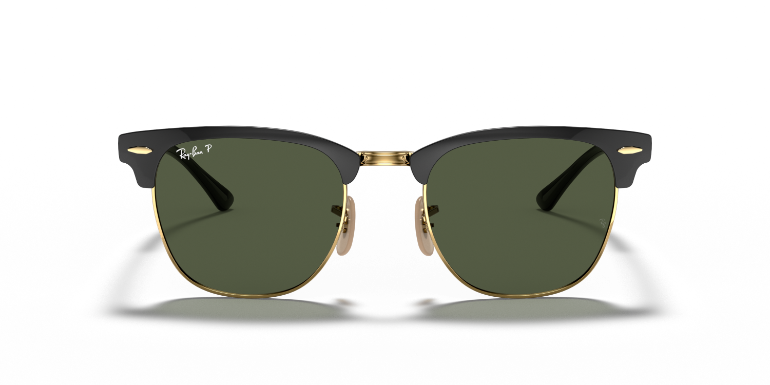 Ray-Ban CLUBMASTER METAL RB3716 - Black On Gold / Black