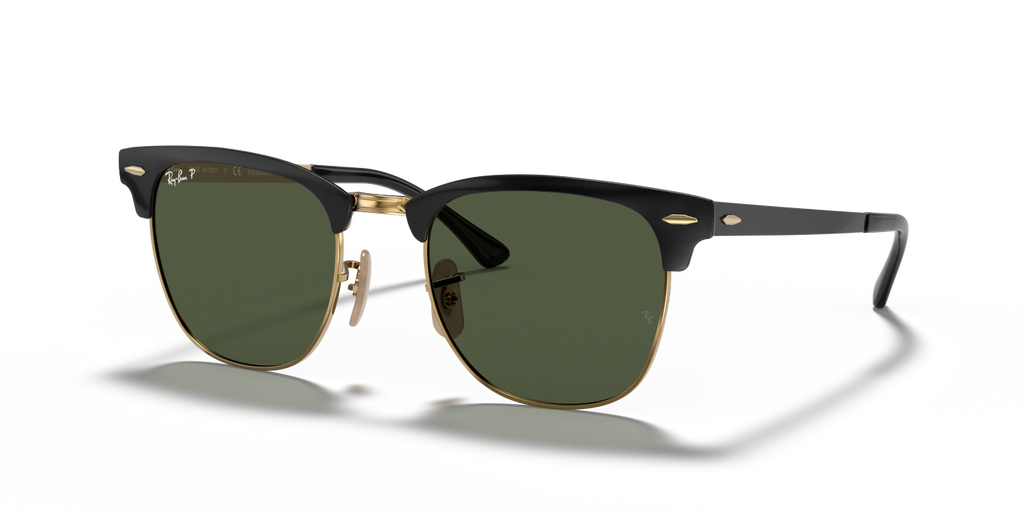 Ray-Ban CLUBMASTER METAL RB3716 - Black On Gold / Black