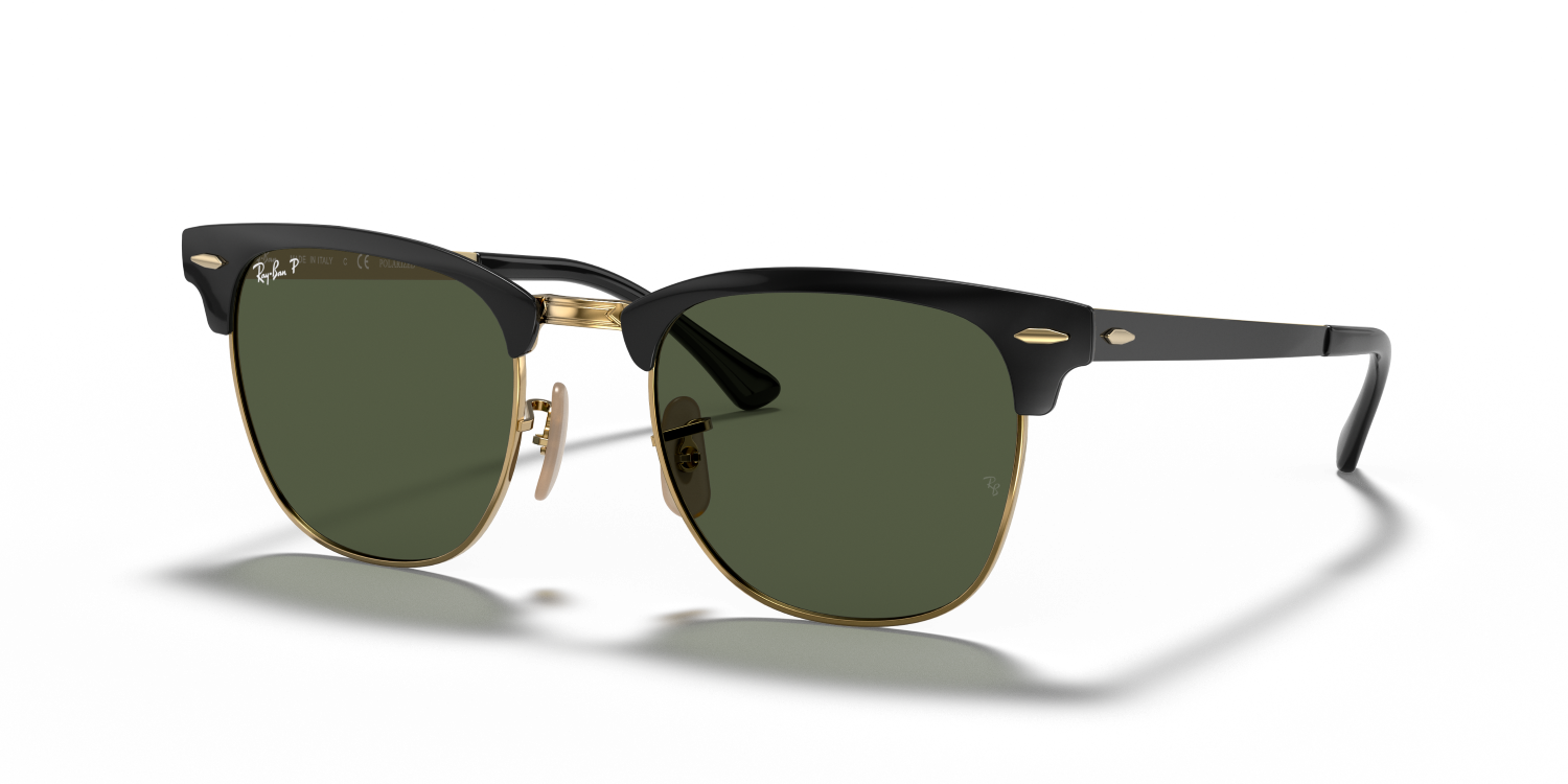 Ray-Ban CLUBMASTER METAL RB3716 - Black On Gold / Black