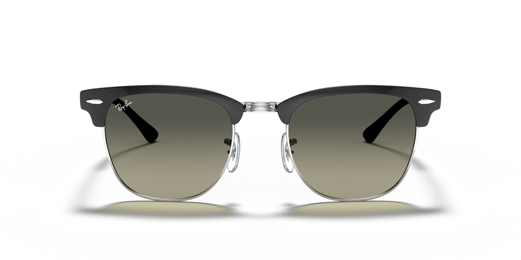 Ray-Ban CLUBMASTER METAL RB3716 - Black On Silver / Black