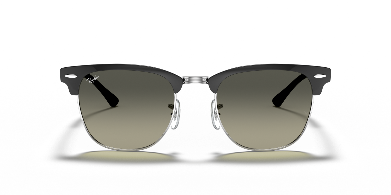 Ray-Ban CLUBMASTER METAL RB3716 - Black On Silver / Black