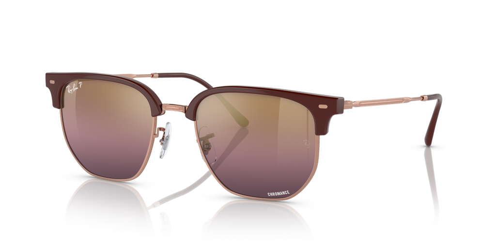Ray-Ban NEW CLUBMASTER RB4416 - Bordeaux On Rose Gold / Red