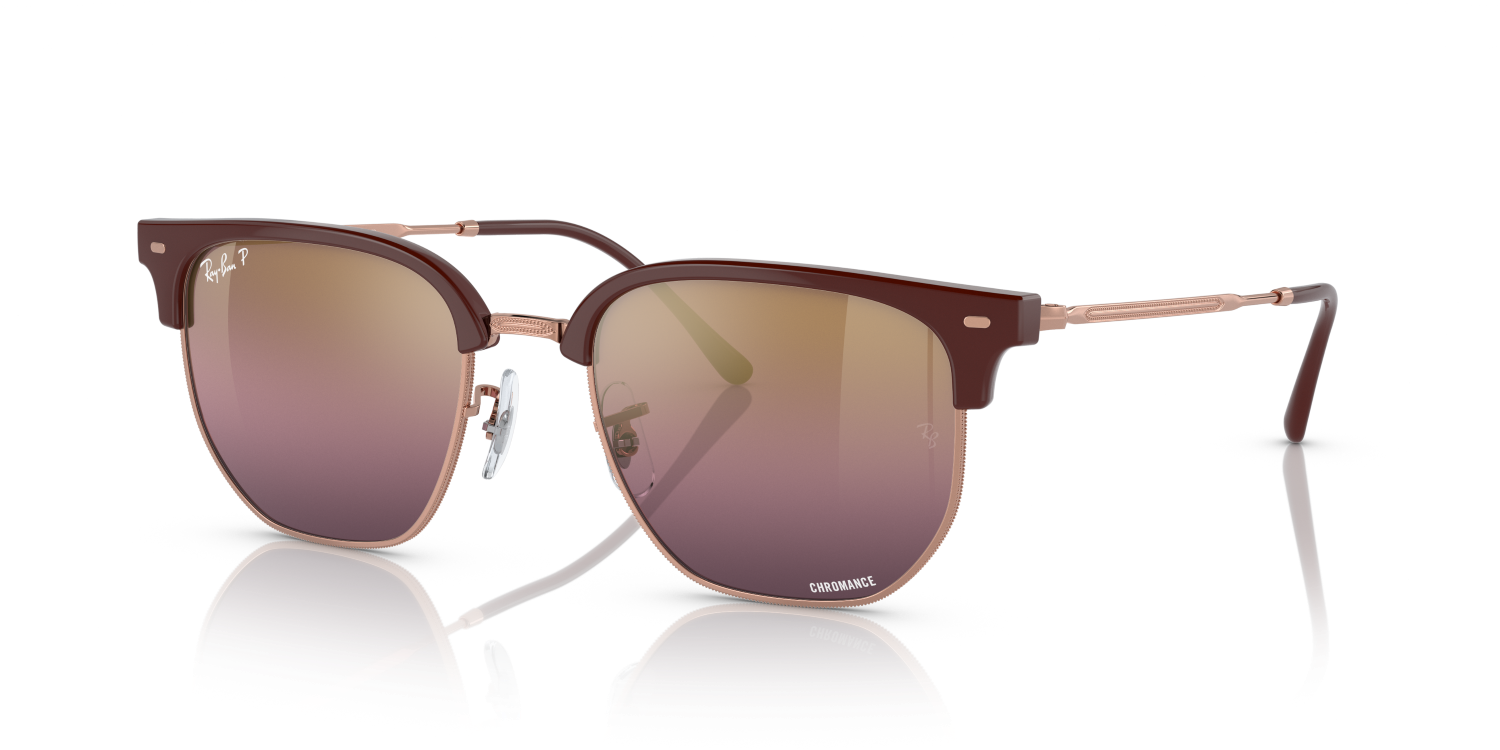 Ray-Ban NEW CLUBMASTER RB4416 - Bordeaux On Rose Gold / Red