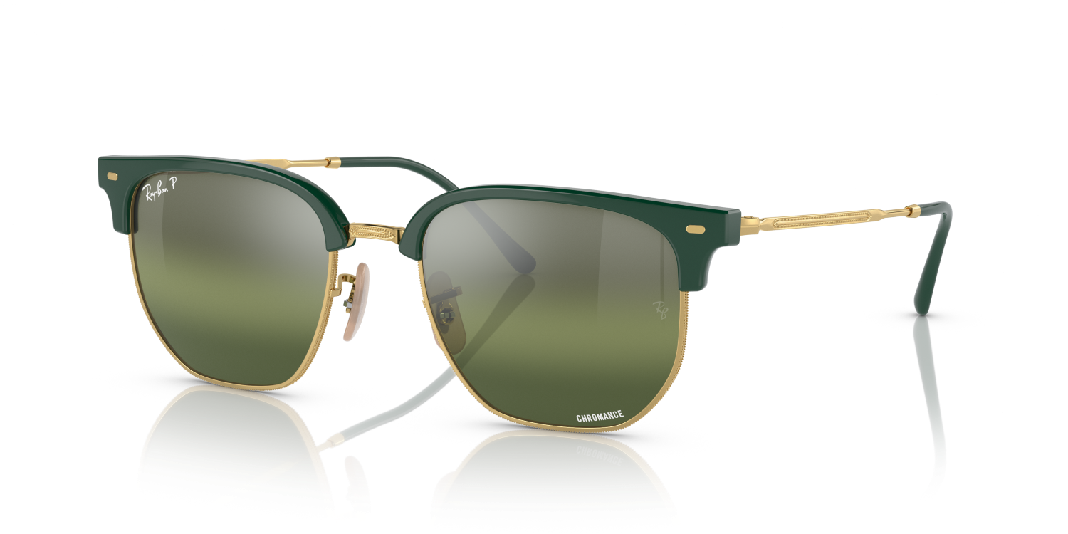 Ray-Ban NEW CLUBMASTER RB4416 - Green On Gold / Green