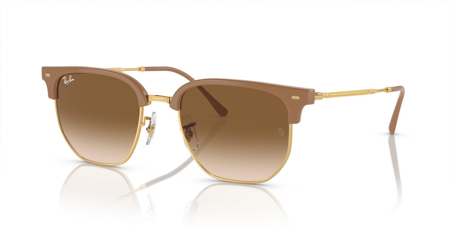Ray-Ban NEW CLUBMASTER RB4416 - Beige On Gold / Beige
